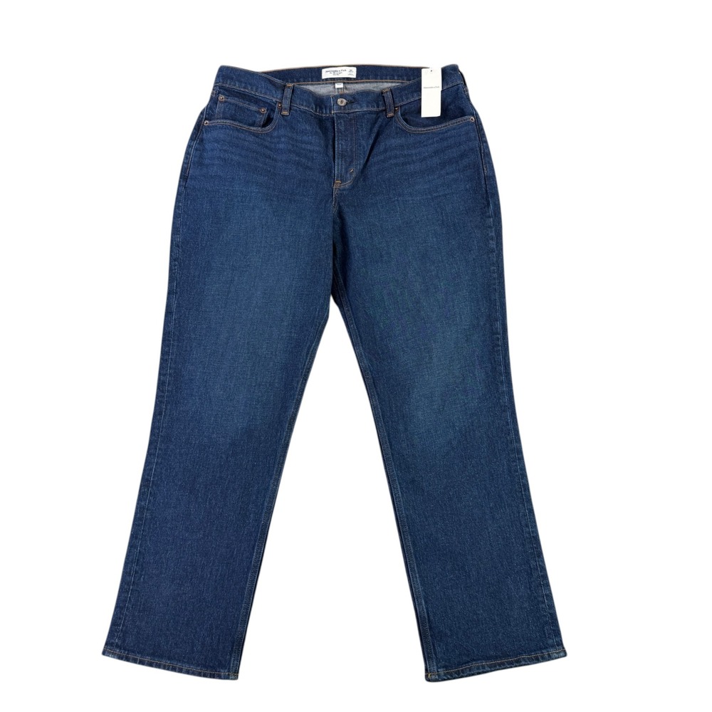 Abercrombie & Fitch Straight Leg Jeans Womens 32 Dark Wash Mid Rise